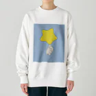 みにゆん　ねこのGood night, puppy ~ blue Heavyweight Crew Neck Sweatshirt