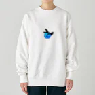 YuDesign￤ゆうデザインのぷくっといきものシリーズ魚ブルー Heavyweight Crew Neck Sweatshirt