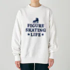 sports_tower スポーツタワーのフィギュアスケート・figure skating・グッズ・デザイン・フィギアスケート・#Tシャツ・ステップ・スピン・ジャンプ・スケート靴イラスト・技・男子・女子・かっこいい・かわいい・アイスダンス Heavyweight Crew Neck Sweatshirt