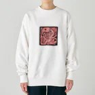 huku×2shopの目玉ペイズリー柄(赤) Heavyweight Crew Neck Sweatshirt