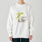 星屑とたんぽぽの猫とミモザ Heavyweight Crew Neck Sweatshirt