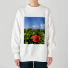 Ripples沖縄レジンアートの沖縄の海とハイビスカス Heavyweight Crew Neck Sweatshirt