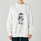 空想画学販売所のネコの相合い傘 Heavyweight Crew Neck Sweatshirt