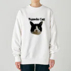 (^ω^)∩　　よ⊃のハチワレ猫 Heavyweight Crew Neck Sweatshirt