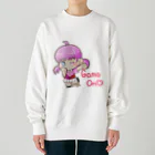 はりねずこのイラストのゲームオン！モモちゃん Heavyweight Crew Neck Sweatshirt