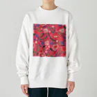 Katie（カチエ）のエキゾチックな花柄（ピンク） Heavyweight Crew Neck Sweatshirt