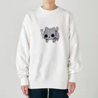 工房・夢恵のじーっとにゃんこ Heavyweight Crew Neck Sweatshirt