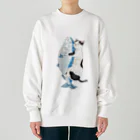 トコロコムギの秋鮭にゃんこ Heavyweight Crew Neck Sweatshirt