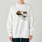 尊いイッヌの白目を剥いたイッヌ Heavyweight Crew Neck Sweatshirt