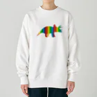 chicodeza by suzuriのカラフルなトリケラトプス Heavyweight Crew Neck Sweatshirt