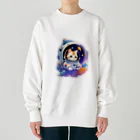 dolphineのとっても可愛いネコの宇宙飛行士 Heavyweight Crew Neck Sweatshirt