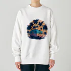 こひのお店のビーチに停められた車 Heavyweight Crew Neck Sweatshirt