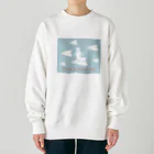 soraのHave a good day 紙飛行機に乗った猫のさぶろう Heavyweight Crew Neck Sweatshirt