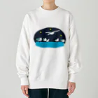 小鳥と映画館の夜のユリカモメ Heavyweight Crew Neck Sweatshirt