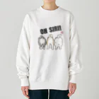 四月研究所 SUZURI店のOH SIRI!　まいにちあきたちゃん　秋田犬 Heavyweight Crew Neck Sweatshirt