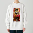 ukeroのフラワーキャット077 Heavyweight Crew Neck Sweatshirt