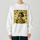 リトルショップオブdaisyの蝶 Heavyweight Crew Neck Sweatshirt