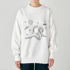 ひよこ工房の宇宙と猫 Heavyweight Crew Neck Sweatshirt