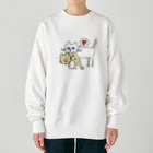 ししゃもねこ社のガクブルししゃもねこ Heavyweight Crew Neck Sweatshirt