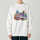 POWAQAの花畑と窓の外(色違いとロゴ有りver) Heavyweight Crew Neck Sweatshirt