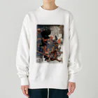 寿めでたや(ukiyoe)の浮世絵：歌川国芳_水滸伝豪傑 跳澗虎陳達 Heavyweight Crew Neck Sweatshirt