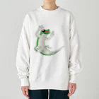 mini gecooperの餌欲しそうにこちらを見つめるグランディスヒルヤモリ Heavyweight Crew Neck Sweatshirt