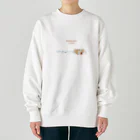 雛乃の文鳥グッズ屋さんのキンカチョウのネモフィラデザイン Heavyweight Crew Neck Sweatshirt