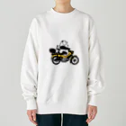 へっぽこデザインのクロスカブ　綺麗な黄色 Heavyweight Crew Neck Sweatshirt