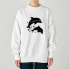 MADE inYOH オフィシャルのかわイルカとクラチェ〜黒🐬✨〜 Heavyweight Crew Neck Sweatshirt