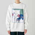 tafu tafuのかわいいポーズのしろぎんしま Heavyweight Crew Neck Sweatshirt