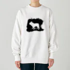 chicodeza by suzuriの墨絵のフレンチブルドッグ Heavyweight Crew Neck Sweatshirt