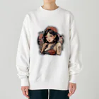 streetsnapの可愛いタトゥーだらけの女性、片面プリントスウェット、期間限定 Heavyweight Crew Neck Sweatshirt