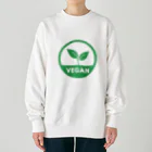 VEGAN SHOP FREEのビーガン葉っぱシンボル（緑） ヘビーウェイトスウェット