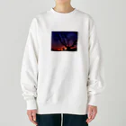 zzmatsudaの夕焼けと柿の木のトワイライト Heavyweight Crew Neck Sweatshirt