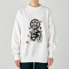 KOTODAMAYAの龍神イラスト「護符」 by masurami Heavyweight Crew Neck Sweatshirt