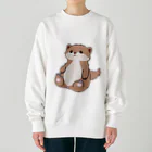 Ponjuのキュートなカワウソ Heavyweight Crew Neck Sweatshirt