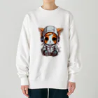 Vasetti_pressのパーカーを着ているネコちゃん Heavyweight Crew Neck Sweatshirt