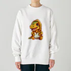 Vasetti_pressのパーカーを着たティラノサウルス Heavyweight Crew Neck Sweatshirt