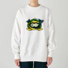 chicodeza by suzuriのシュノーケリング亀ちゃん Heavyweight Crew Neck Sweatshirt