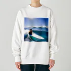 たかみーショップのサーフィンネコリアル Heavyweight Crew Neck Sweatshirt