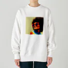 クリエイティブ ショップのアフロヘアーのファンキーな女性 Heavyweight Crew Neck Sweatshirt