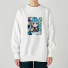 chicodeza by suzuriのピースガール Heavyweight Crew Neck Sweatshirt