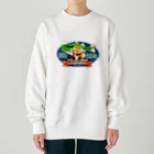 もふもふ♡けもっ娘村　(摩耶夕湖)の『釣り吉お稲荷ちゃん🎣🦊』Ａ楕円型 Heavyweight Crew Neck Sweatshirt