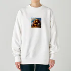 pretty peachのお店の冒険好きダックスのカイ君 Heavyweight Crew Neck Sweatshirt