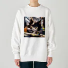 デザインウェアハウスちひろのハチワレにゃんこ Heavyweight Crew Neck Sweatshirt