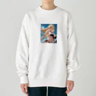 YuzuKiの金髪黒ビキニちゃん Heavyweight Crew Neck Sweatshirt