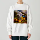 ピーカーブーのハロウィンのモンスターパーティ Heavyweight Crew Neck Sweatshirt