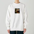 ラッキーマインあべむつきの楽しくて仕方がないレッサーパンダ Heavyweight Crew Neck Sweatshirt