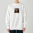 ラッキーマインあべむつきの楽しくて踊っちゃう猫 Heavyweight Crew Neck Sweatshirt