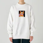 tefutefvの猫のイラストグッズ Heavyweight Crew Neck Sweatshirt